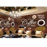 Classic Wood Style Coffee Shop Decor Wall Paper Cafe Wall Mural