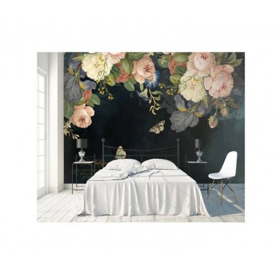 Nordic Retro European Rose Flower Tv Background Wall Mural