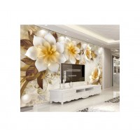 3d Three-dimensional Relief Camellia European Retro Wall Mural