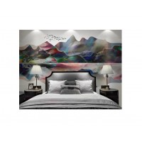 Chinese Style Mountain Ink Painting Tv Background Textile Wallpaper