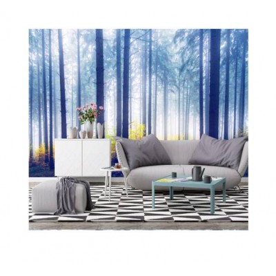 High Quality Sublimation Simple Glegant Foggy Forest Wallpaper Custom Wallcloth