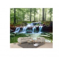 Forest Stream Waterfall Woods Landscape Living Room Tv Wall Mural