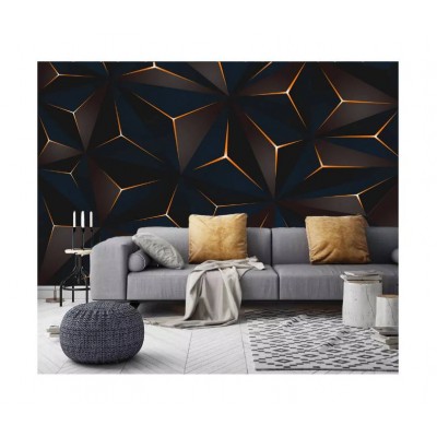 Nordic Wall Covering Modern Golden Line Abstract Geometric Tv Wallpaper